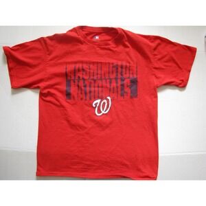 Washington Nationals Shirt Mens Large Red MLB Baseball Graphic Tee Crewneck
